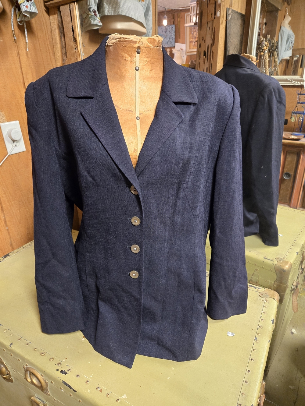 Amanda Smith Navy Tailored Four-Button Blazer